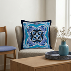 Blue Geometrical Handmade Cushion Cover
