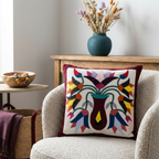 Appliqued Floral Patchwork  Cushion Cover