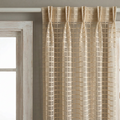 Natural Tailored Pleat Open Mesh Linen Curtains