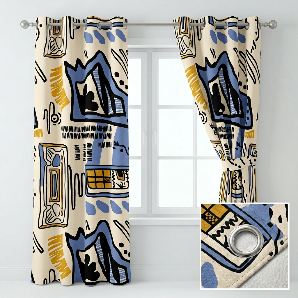 Blue Boohoos Curtains