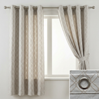 Modern Champagne Gold Trellis Geometric Curtains