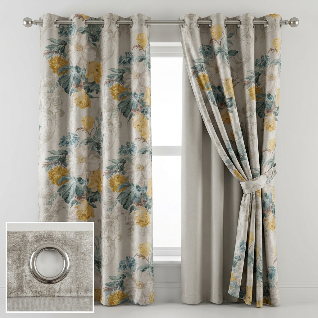 Magenta Floral Statement Curtains