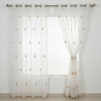 Scalloped Edge Embroidered Tulle Sheer Curtains