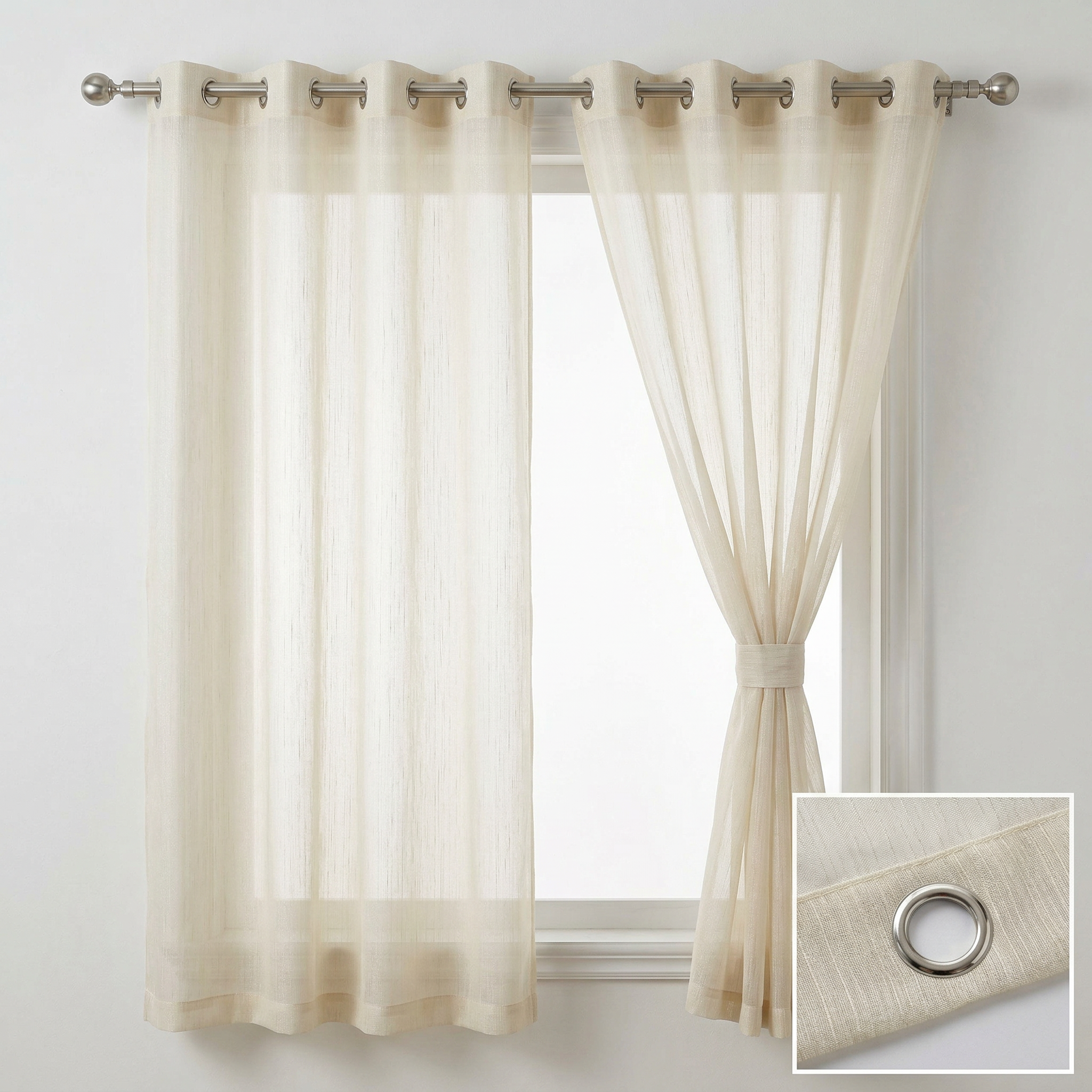 Hotel Style Textured Voile Curtains