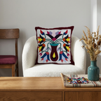 Appliqued Floral Patchwork  Cushion Cover