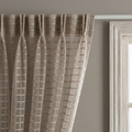 Modern Geometric Net Linen Blend Curtains