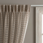 Modern Geometric Net Linen Blend Curtains