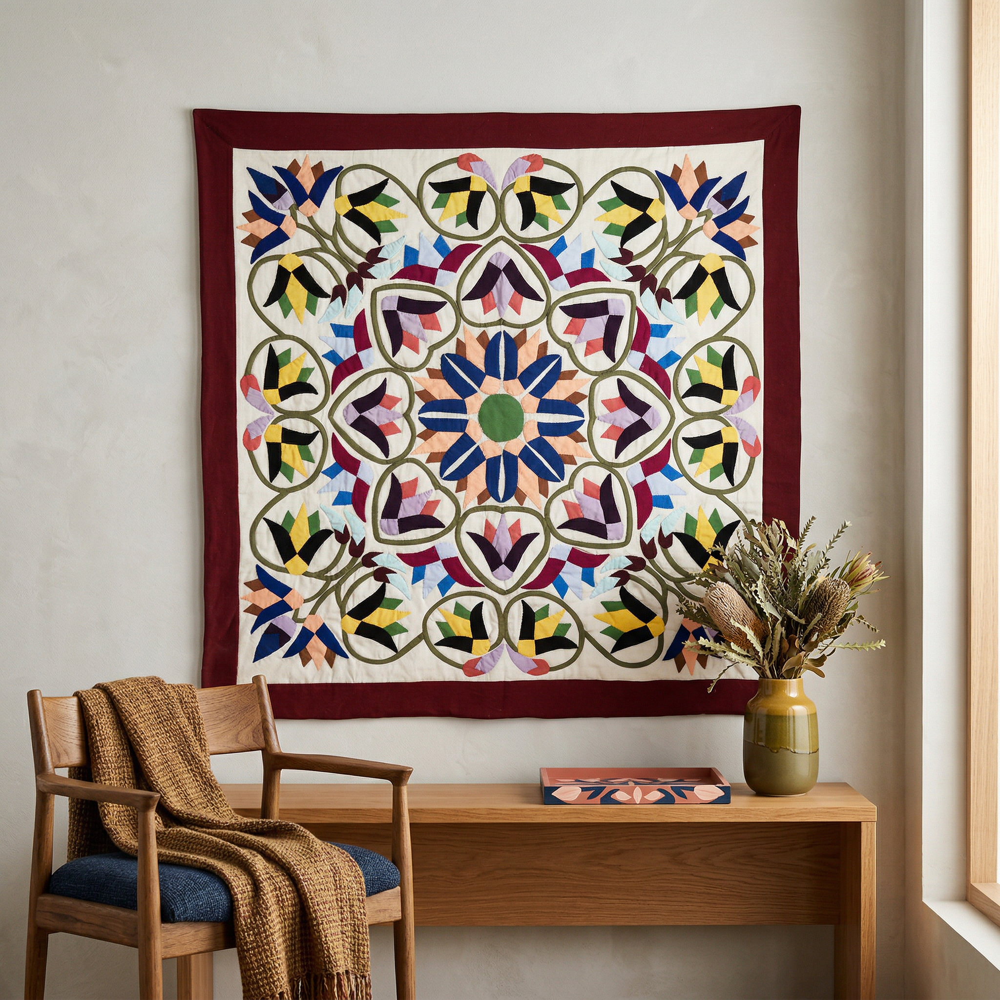 Handmade Quilt-Patchwork Khayyamian Tapestry