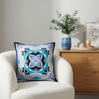 Geometrical Blue Patchwork Cushion Cover