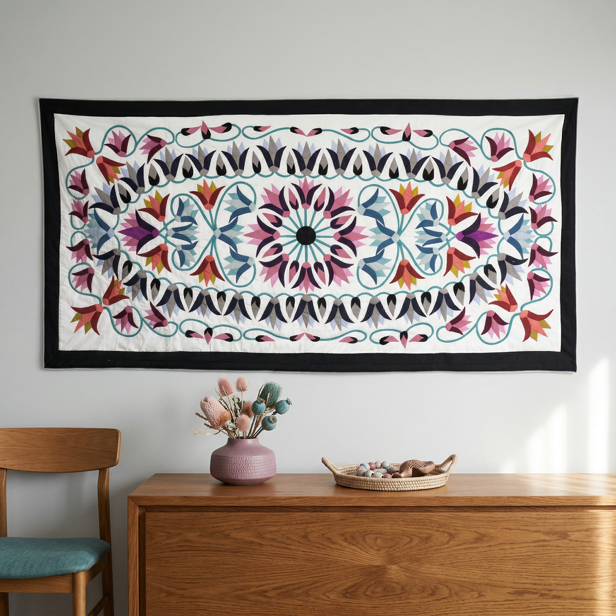 Handmade Colorful Art Quilt Patchwork Khayyamian Tapestry