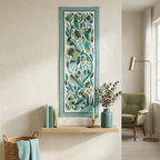 Blue Handmade Birds And Lotus Patchwork Khayyamian Tapestry