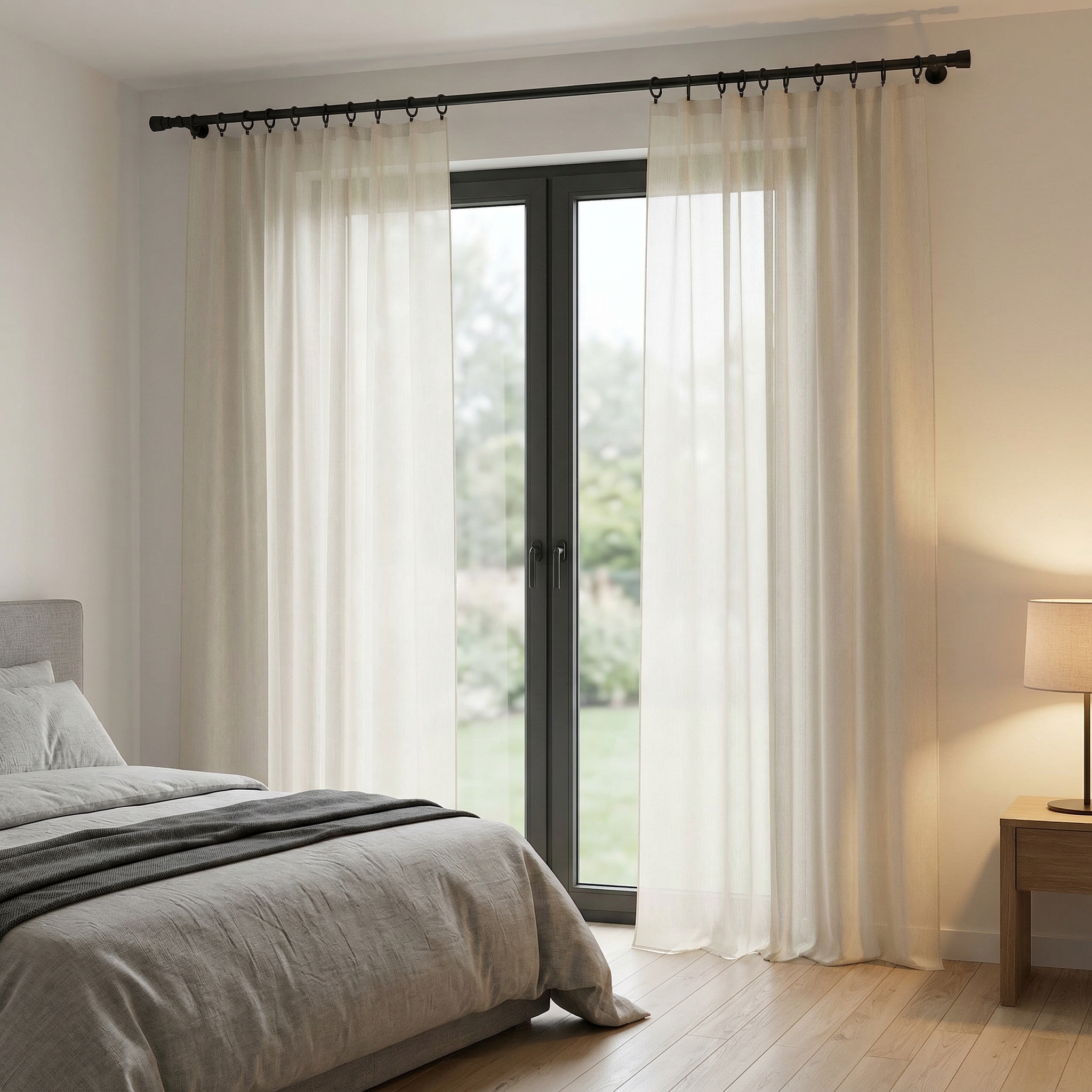 Natural Cream Pleated Tulle Sheer Curtains