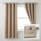 Natural Oatmeal Herringbone Linen Blend Cotton Curtains