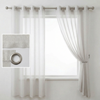 Mink Distressed Slub Tulle Sheer Curtains