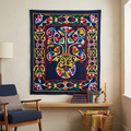 Contemporary Patchwork Applique Flowers Vintage Patchwork Khayyamian Tapestry