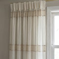 Evelyn Cream Textured Stripe Voile Curtains