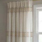 Evelyn Cream Textured Stripe Voile Curtains