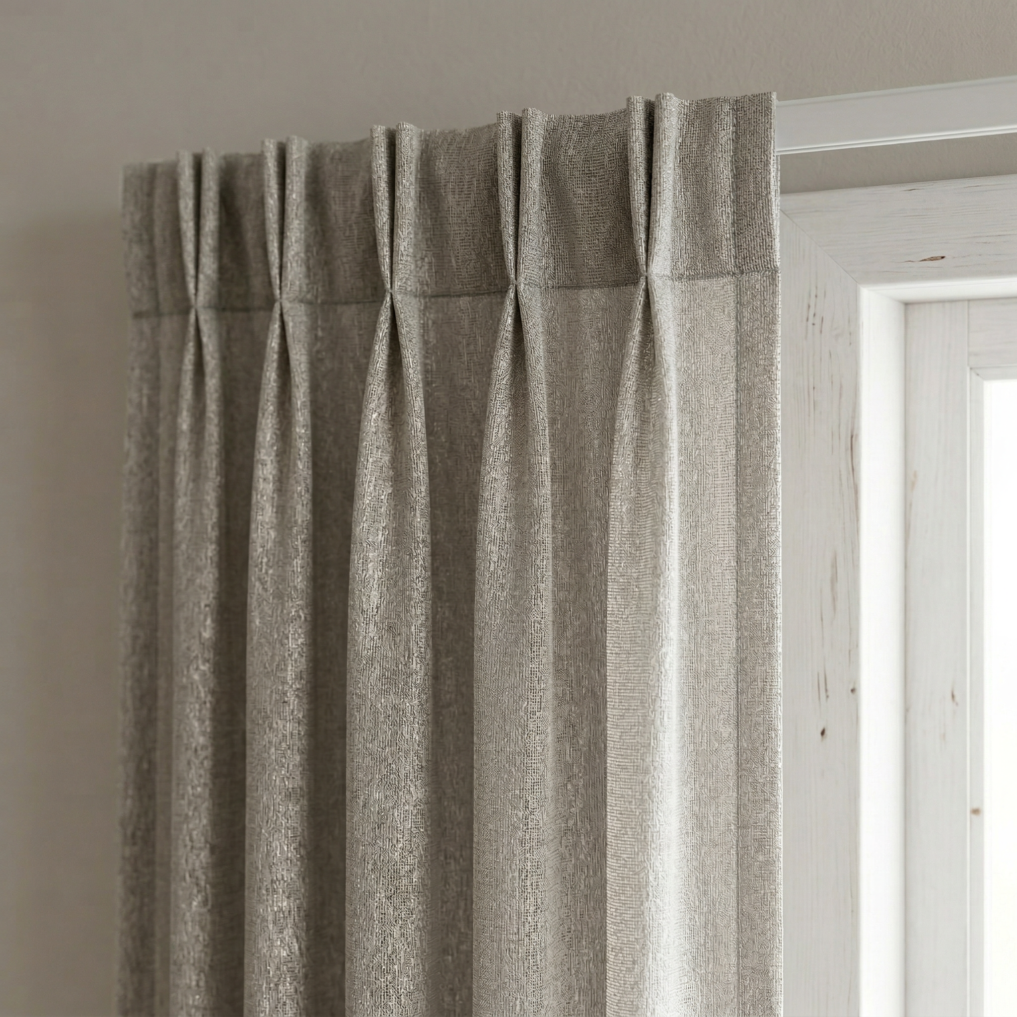 Mink Distressed Slub Tulle Sheer Curtains