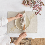 Golden Leaf Luxury Embroidered Table Linen Collection – 100% Egyptian Cotton & Linen
