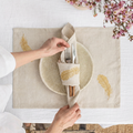 Feather Luxury Embroidered Table Linen Collection – 100% Egyptian Cotton & Linen
