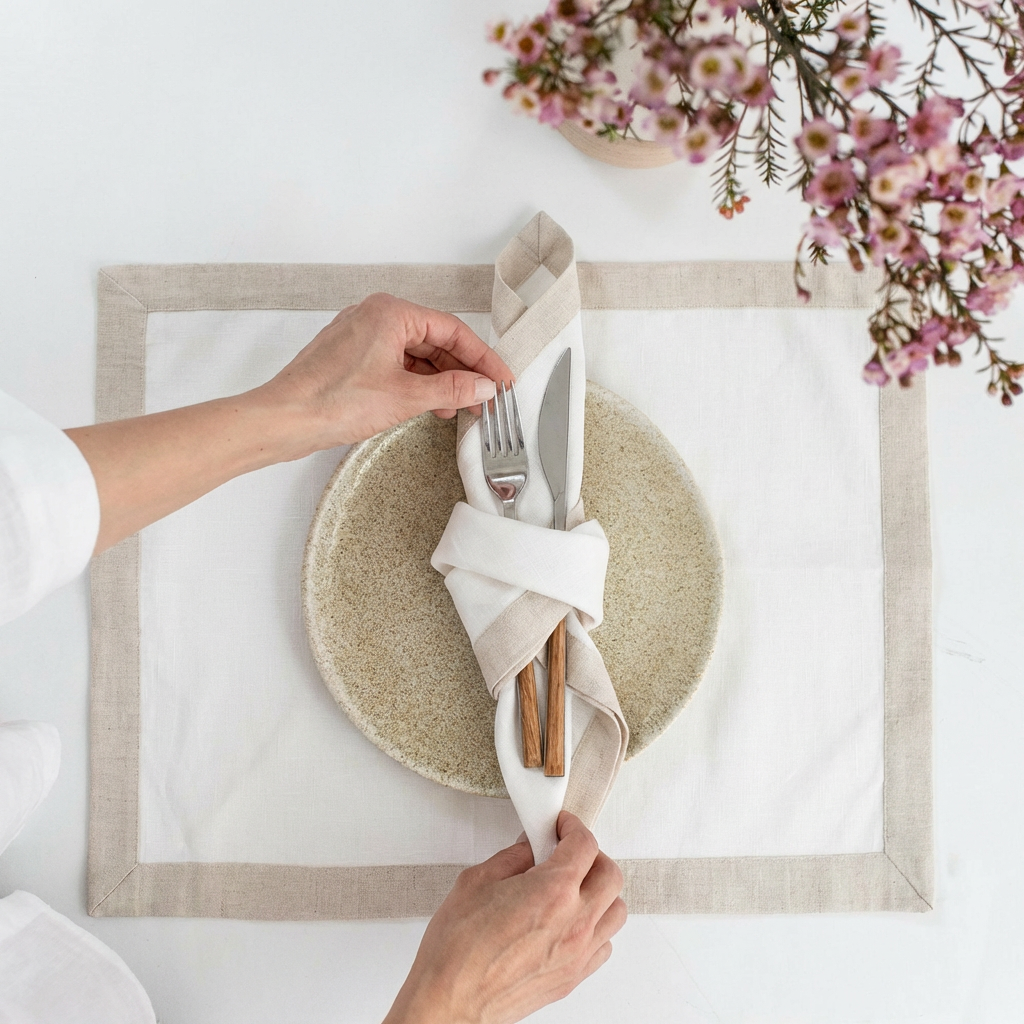 Sara Luxury Embroidered Table Linen Collection – 100% Egyptian Cotton & Linen