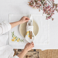 Lemon Luxury Embroidered Table Linen Collection – 100% Egyptian Cotton & Linen