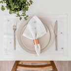 Circles Luxury Embroidered Table Linen Collection – 100% Egyptian Cotton & Linen