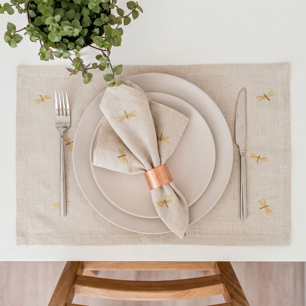 Dragon Luxury Embroidered Table Linen Collection – 100% Egyptian Cotton & Linen