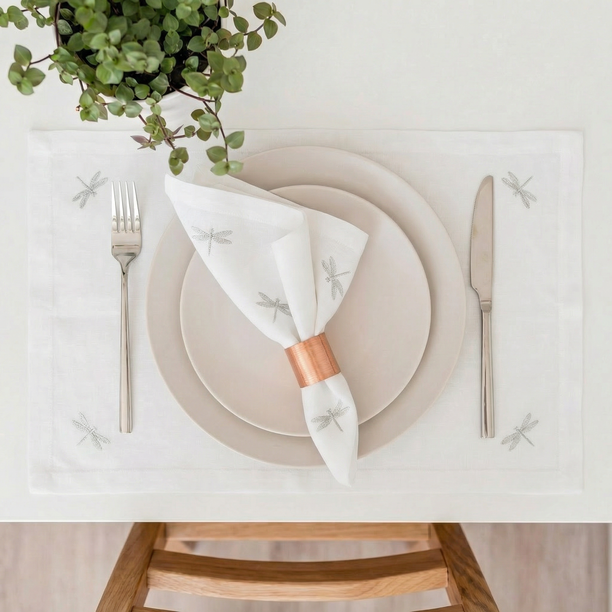 Dragon Luxury Embroidered Table Linen Collection – 100% Egyptian Cotton & Linen