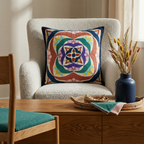 Colorful Geometrical Cotton Patchwork Cushion Cover