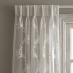 Botanical Leaf Embroidered Voile Curtains