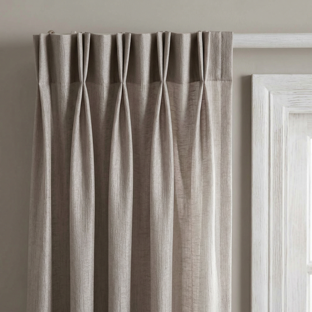 Elegant Stone Grey Textured Slub Tulle Curtain
