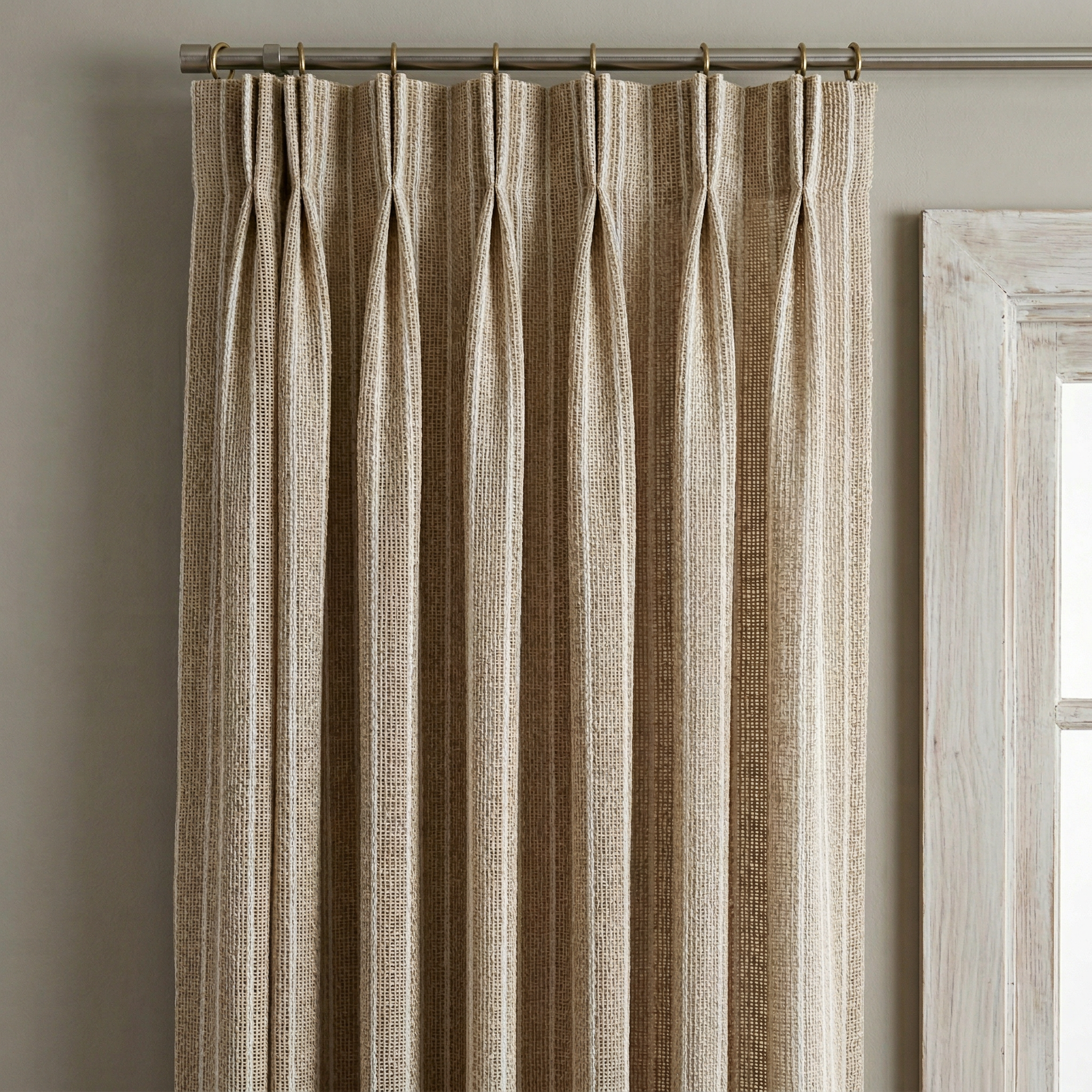 Textured Slub Linen-Cotton Striped Curtain
