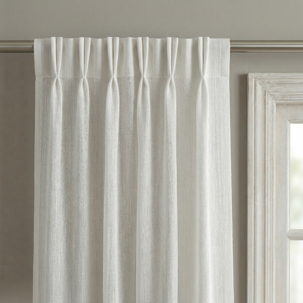 Soft Wave Effect Linen Cotton Sheer Curtains