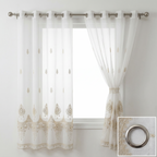 Luxury Cream Gold Vintage Embroidery Sheer Curtains