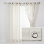 Cream Pure Linen Slub Curtains