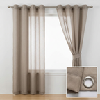Fine Mesh Textured Tulle Semi Sheer Curtain