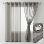 Square Grid Linen Effect Net Curtains