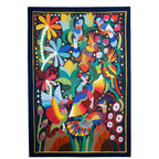 Colorful Bird And Palm  Handmade Patchwork Khayyamian Tapestry