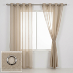 Soft Wave Effect Linen Cotton Sheer Curtains