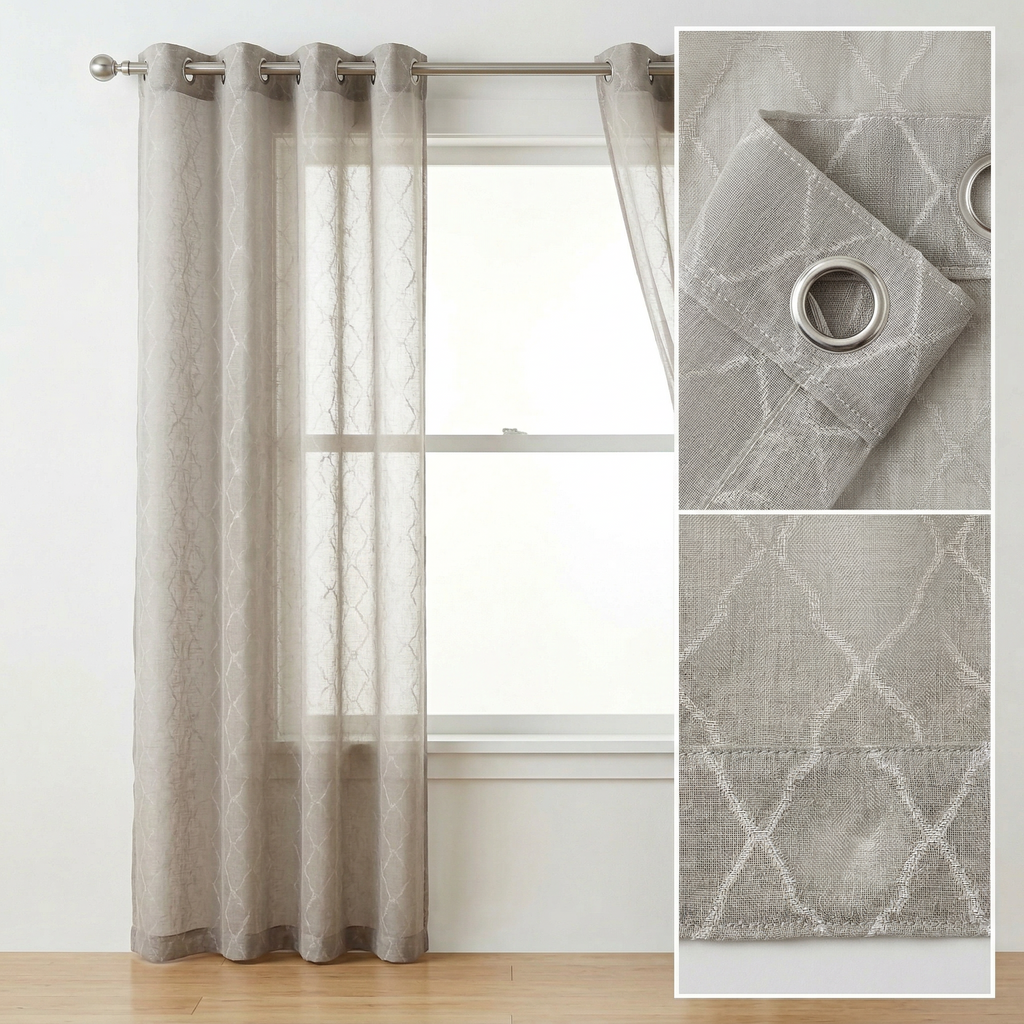 Luxury Stone Grey Textured Pure Linen Curtains