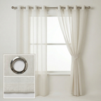 Soft Wave Effect Linen Cotton Sheer Curtains