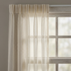 Square Grid Linen Effect Net Curtains