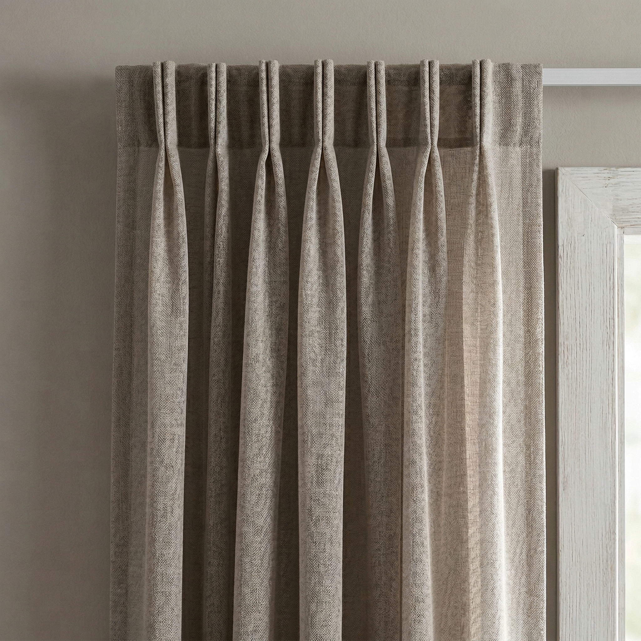 Fine Mesh Textured Tulle Semi Sheer Curtain