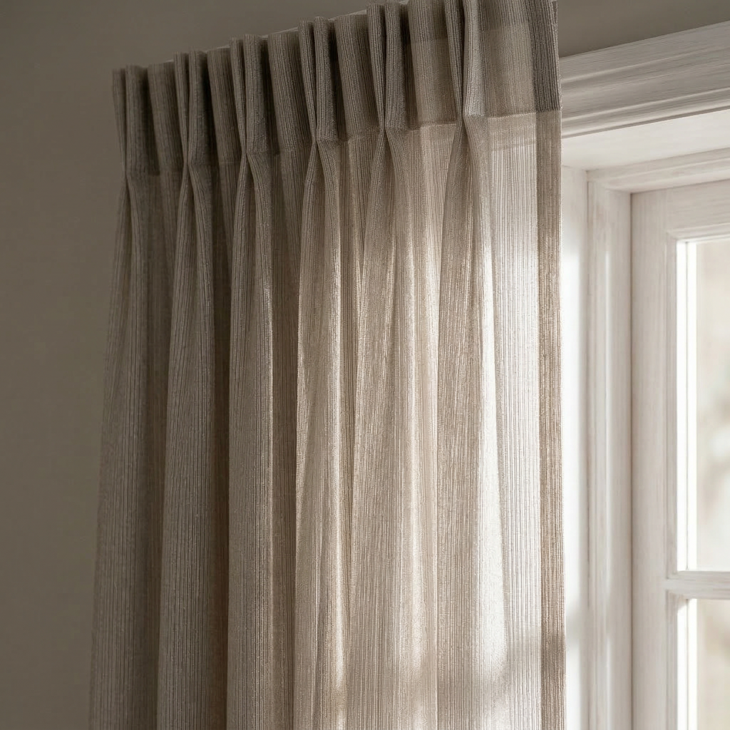 Soft Wave Effect Linen Cotton Sheer Curtains