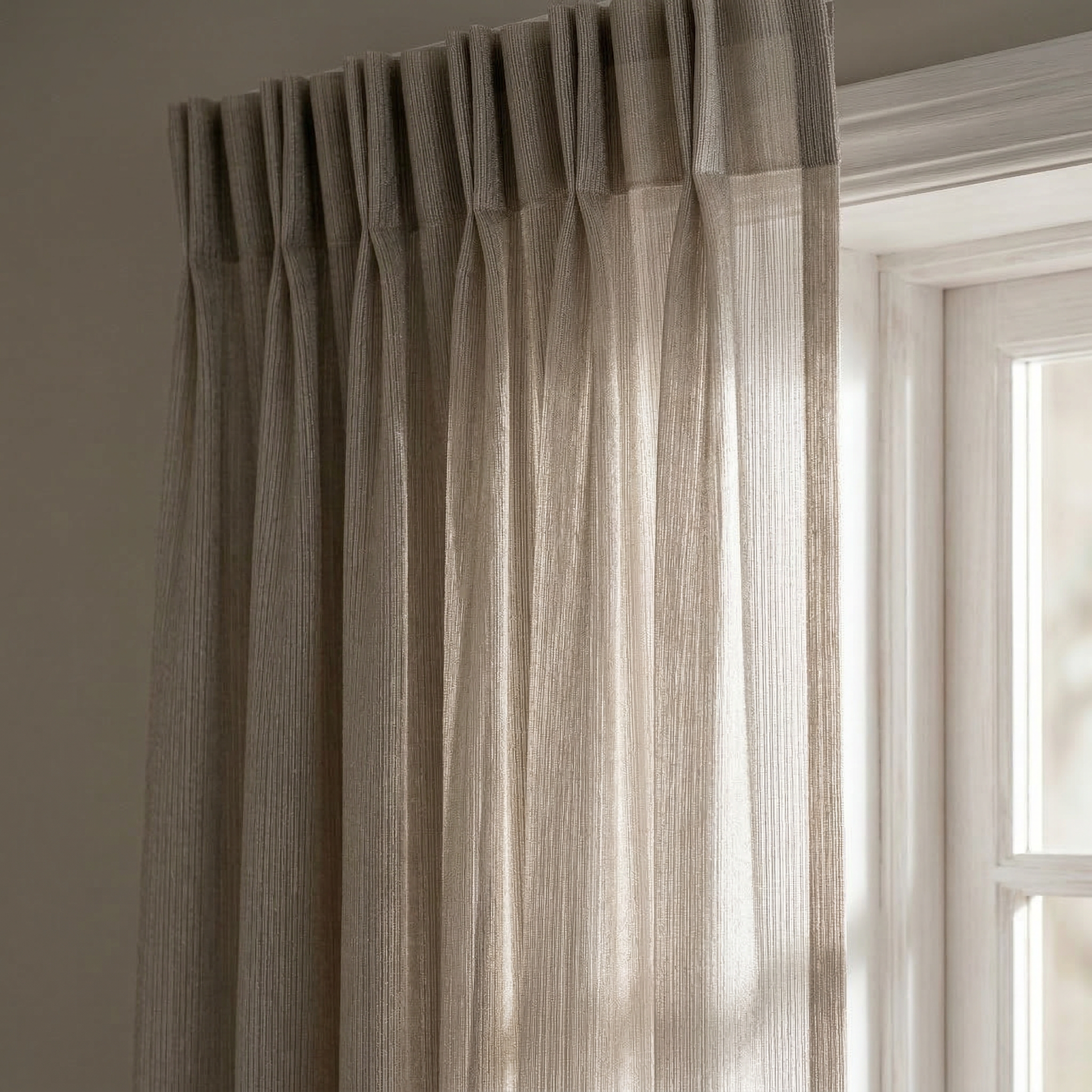Soft Wave Effect Linen Cotton Sheer Curtains