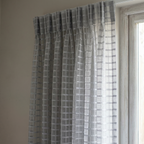 Modern Geometric Net Linen Blend Curtains