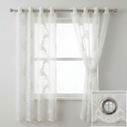 Botanical Leaf Embroidered Voile Curtains