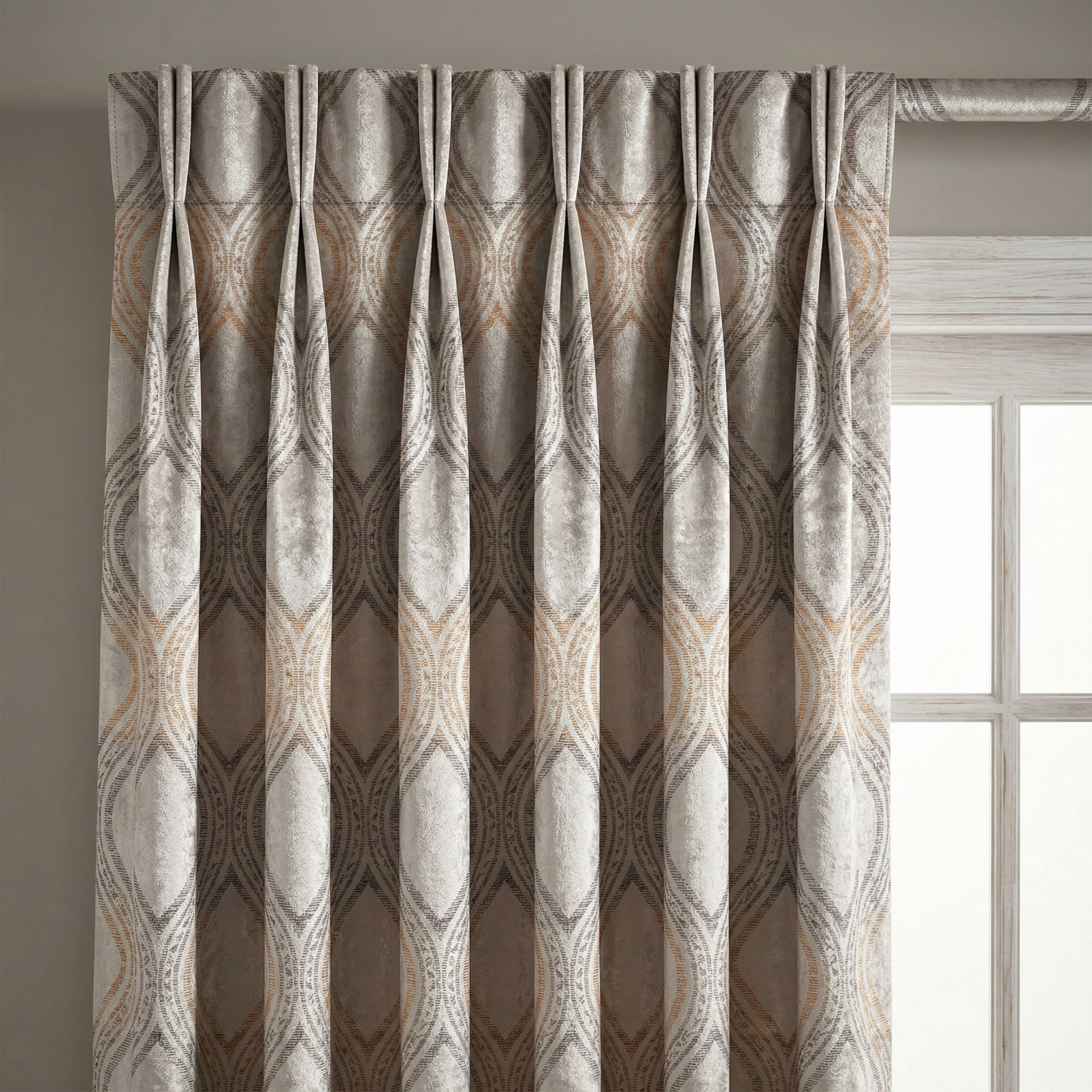 Scandinavian Geometric Jacquard Curtains
