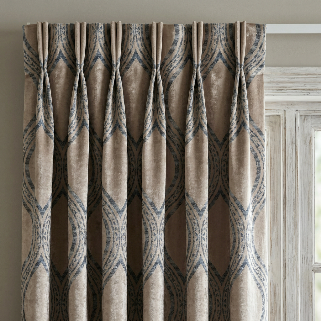 Scandinavian Geometric Jacquard Curtains